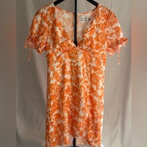 Hello Molly Orange Floral Mini Dress